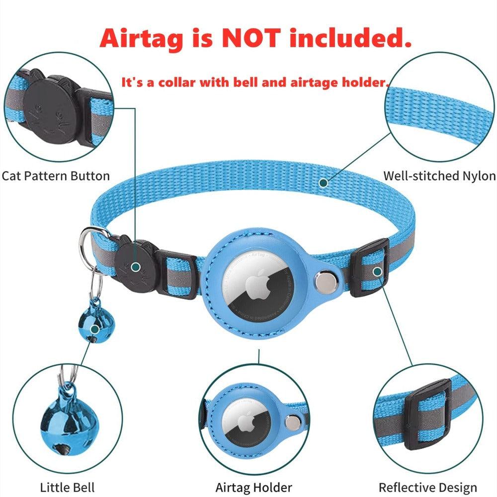 Reflective AirTag Collar for Cats & Dogs
